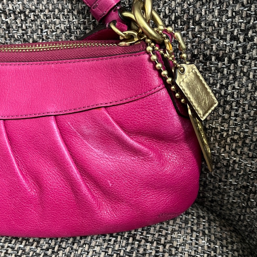 Coach Madison Hot Pink/Magenta Leather Shoulder Bag - Picture 14 of 15